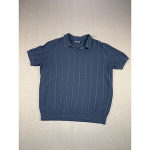 Paul Jones XL Blue Knitted Golf Polo